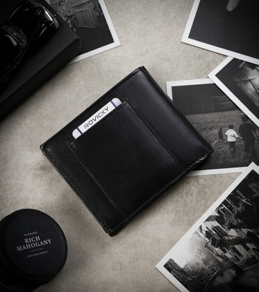 Skorzany portfel meski z kieszenia na dowod rejestracyjny