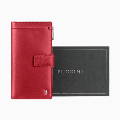 Portfel damski skórzany PUCCINI SORRENTO NA1501 3 Czerwony