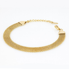 Bransoletka na rękę stal chirurgiczna pozłacana złotem BST1588