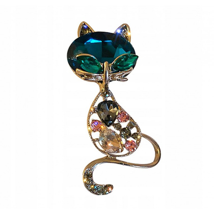 Broszka ozdobna kryształki KOTEK BZ173