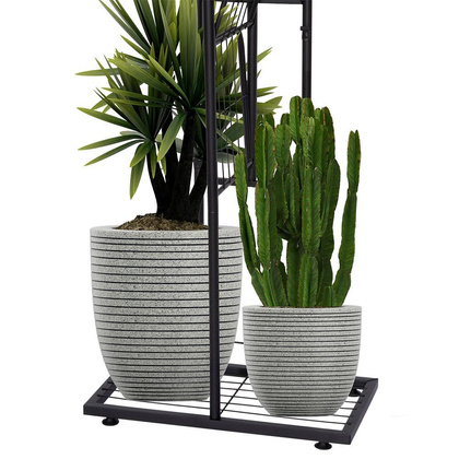 Kwietnik 6-poziomowy na doniczki metalowy czarny 118cm