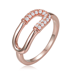 MINET Luksusowy pierścionek ze srebra rosegold z cyrkonią rozmiar 15