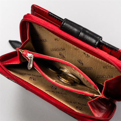 Skorzany portfel damski na zatrzask