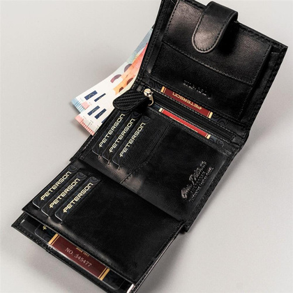 Klasyczny, skórzany portfel męski z zapinką