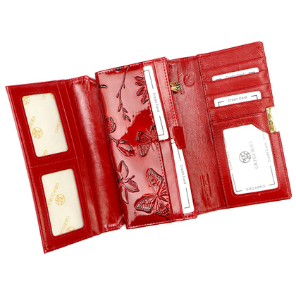 Portfel damski skórzany PELLUCCI BTE-102 czerwony