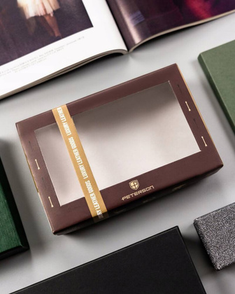 Skorzany portfel damski na zatrzask