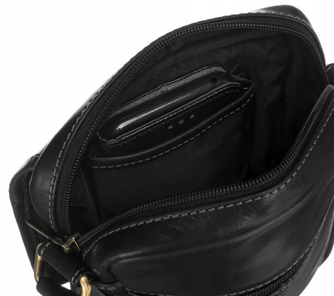 Skorzana listonoszka meska na ramie