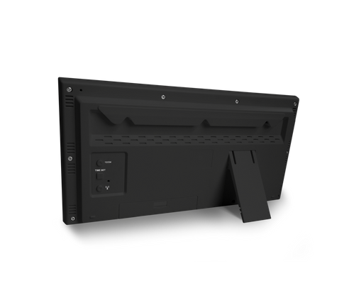 Czarny cyfrowy zegar MODIG sterowany sygnałem radiowym