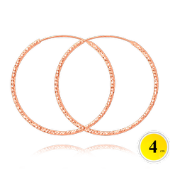 MINET Rose gold szczotkowane srebrne kolczyki PIERŚCIONKI 4 cm