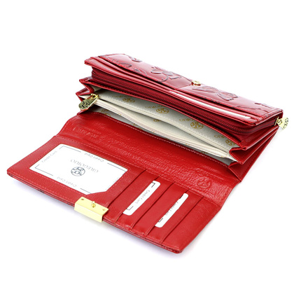 Portfel damski skórzany PELLUCCI BTE-106 czerwony