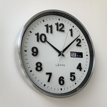 Zegar metalowy z datą DATE METAL