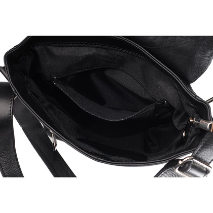 Torebka damska skórzana KEMER 606 Czarna - min. zamówienie 20 / 50 / 100 szt.