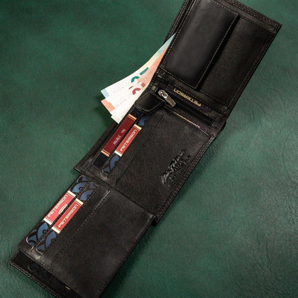 Skórzany portfel męski z zabezpieczeniem rfid protect