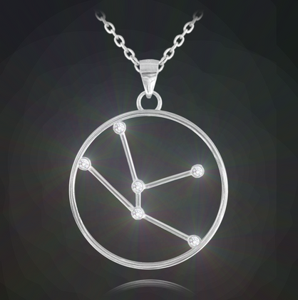 MINET Srebrny naszyjnik Stars Zodiac BYK Czech Crystal