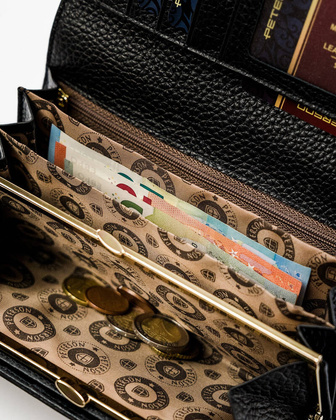 Lakierowany portfel na karty z wezowym wzorem