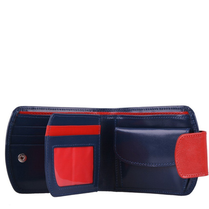 Portfel damski skórzany KEMER D15 Granatowo - min. zamówienie 20 / 50 / 100 szt.