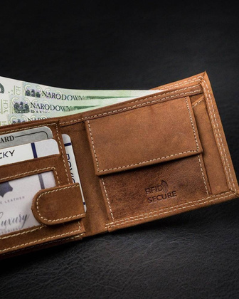 Skórzany portfel męski bez zapięcia