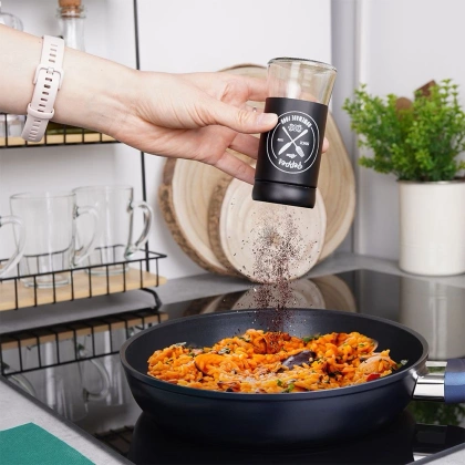 Przyprawnik solniczka pieprzniczka czarny zestaw 2 el.