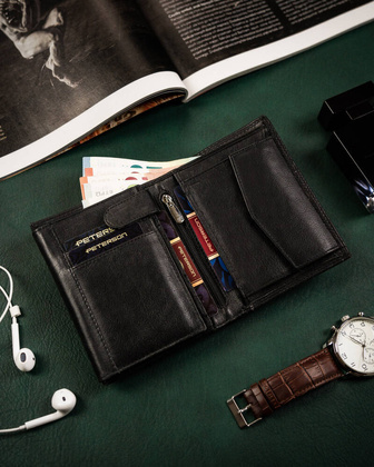 Duzy portfel meski z systemem RFID Protect