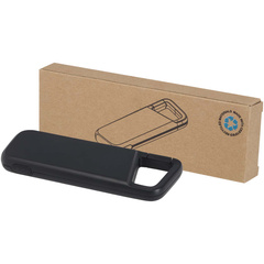 Alkes wodoodporny powerbank z karabińczykiem o pojemności 5000 mAh i mocy 12 W, wykonany z tworzyw sztucznych pochodzących z recyklingu
