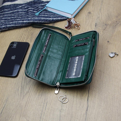 Portfel damski skórzany PELLUCCI GF119 Zielony