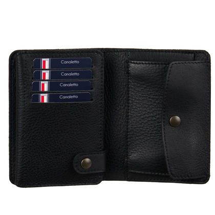Skórzany Portfel Męski z perforacją Canaletto 11 kart PM1550s246-P60