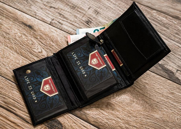 portfel męski ze skóry naturalnej Peterson Czarny