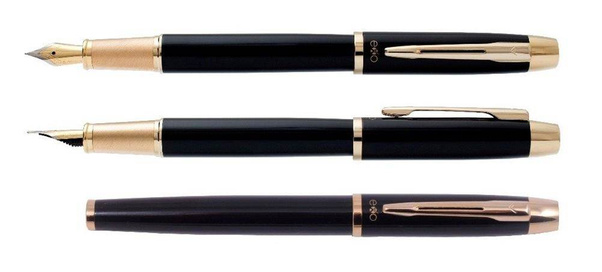 Pióro wieczne EXO Aries, czarny, wykończenia złote