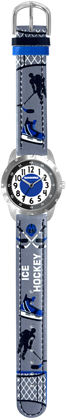 CLOCKODILE Świecący szary zegarek chłopięcy HOKEJ