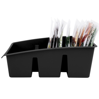 Organizer pojemnik kuchenny na przyprawy w torebkach zioła torebki dzielony czarny