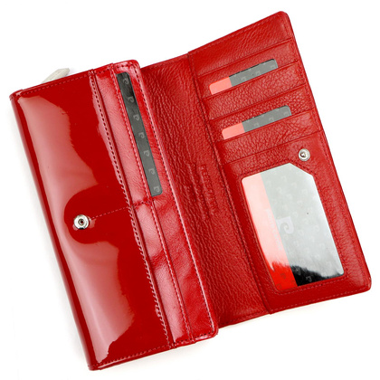 Portfel damski skórzany PIERRE CARDIN 07 SHINY 106 Czarny