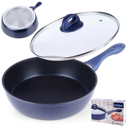 Patelnia diamentowa z pokrywką do smażenia duszenia wysoka 28 cm