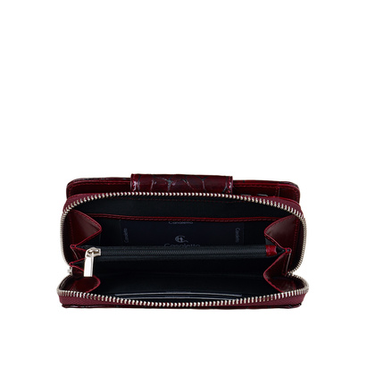 Damski portfel Canaletto z bordowej lakierowanej skóry – Luksus, Styl i Bezpieczeństwo w Jednym PD2006s78 RFID
