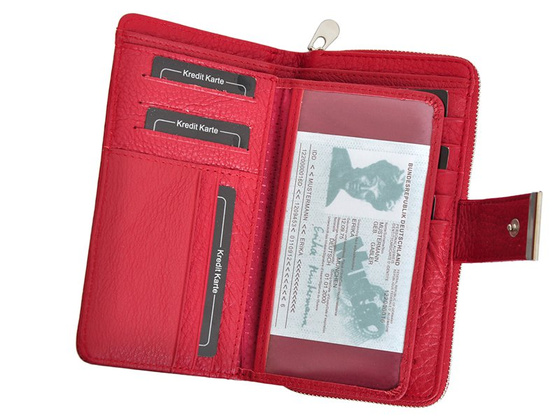 Portfel damski skórzany PELLUCCI 5280-2 wiśniowy