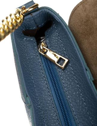 Elegancka listonoszka z łańcuszkiem Peterson Niebieska