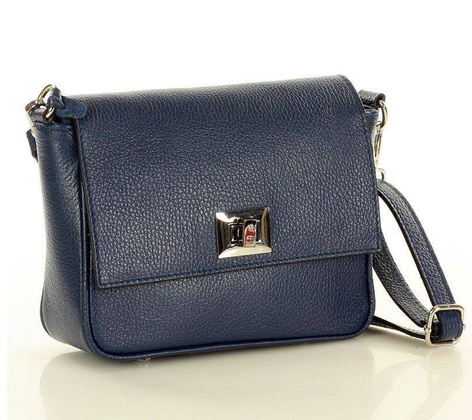 MARCO MAZZINI Torebka skórzana przez ramię crossbody classic flap granatowy - min. zamówienie 20 / 50 / 100 szt.