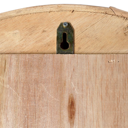 Lustro okrągłe w naturalnej drewnianej ramie wiszące ścienne łazienkowe do salonu 51 cm