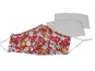 Maseczka ochronna - czerwona, kwiaty