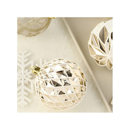 Komplet bombek bożonarodzeniowych 16sztuk w opakowaniu średnica 8cm złote BSN43