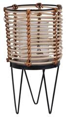 Świecznik rattanowy na metalowym stelażu duży
