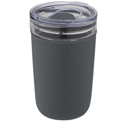Szklany kubek Bello o pojemności 420 ml z zewnętrzną ścianką z plastiku z recyklingu