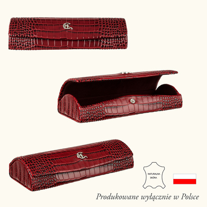 Etui na okulary Canaletto z naturalnej skóry na wzór krokodyla ED107s162