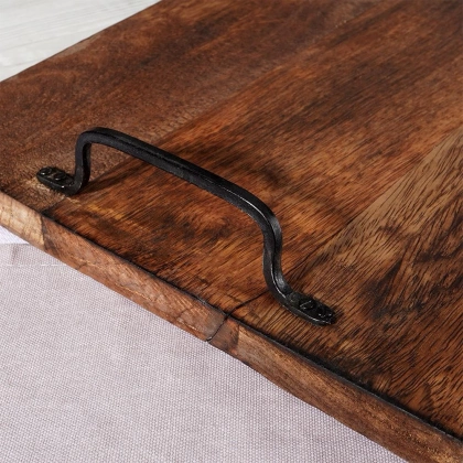 Deska do krojenia z uchwytami drewniana / taca do serwowania 56x29,5 cm