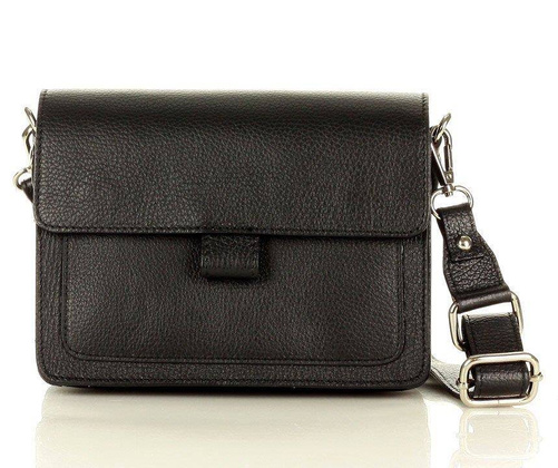 MARCO MAZZINI Torebka listonoszka skórzana messenger italian design czarna - min. zamówienie 20 / 50 / 100 szt.