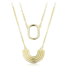 MINET Nowoczesny pozłacany srebrny naszyjnik