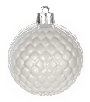 Bombki choinkowe komplet 100 szt. nietłukących plastikowych bombek   - Biało/ Szary