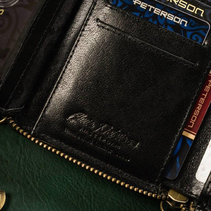 Duży, skórzany portfel męski na zamek