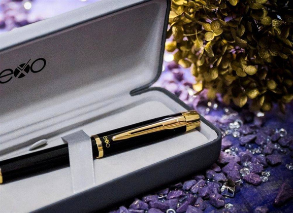 Pióro wieczne EXO Aries, czarny, wykończenia złote