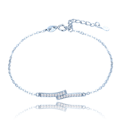 MINET Luksusowa srebrna bransoletka z cyrkoniami