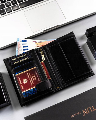 Duzy portfel meski ze skory naturalnej